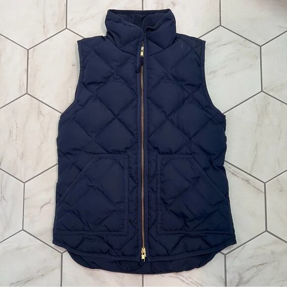 J.Crew Navy Blue Quilted Puffer Vest Size XXS - Picture 1 of 10